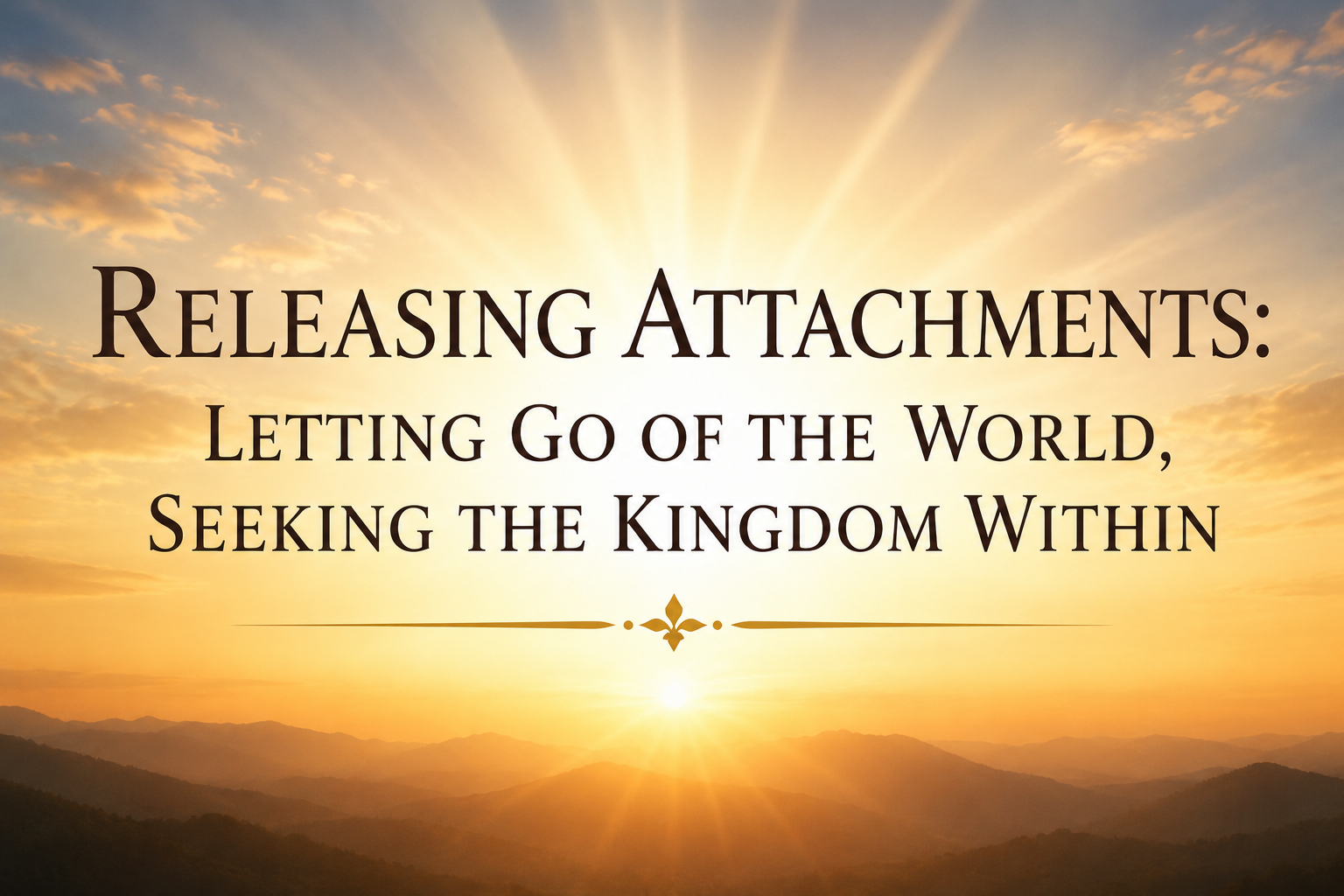 Prayer to let go of any earthly attachments and be kept in full alignment with God our Father