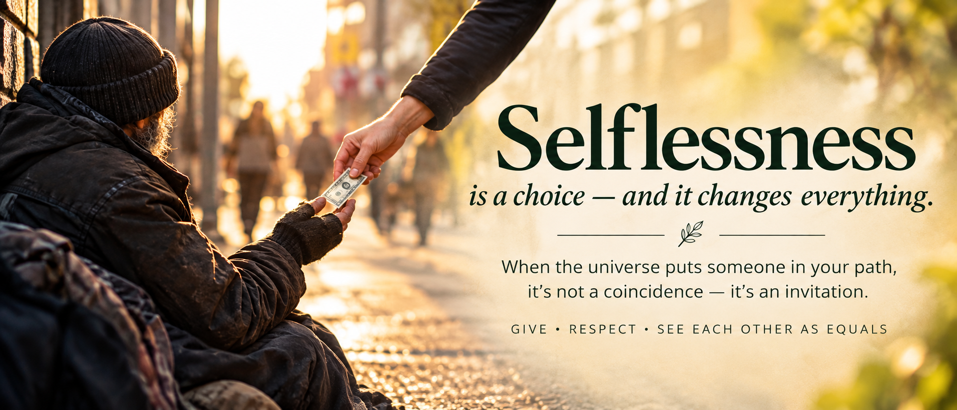 Crossing Paths With A Suffering or Homeless Person Crossing Paths With A Suffering or Homeless Person